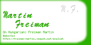 martin freiman business card